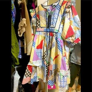 HUNTER BELL Multicolor Patchwork Mini Dress